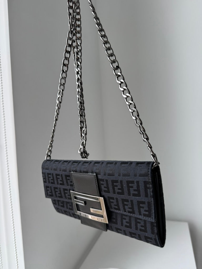 Fendi - Long Wallet - Monogram nylon - w/chain