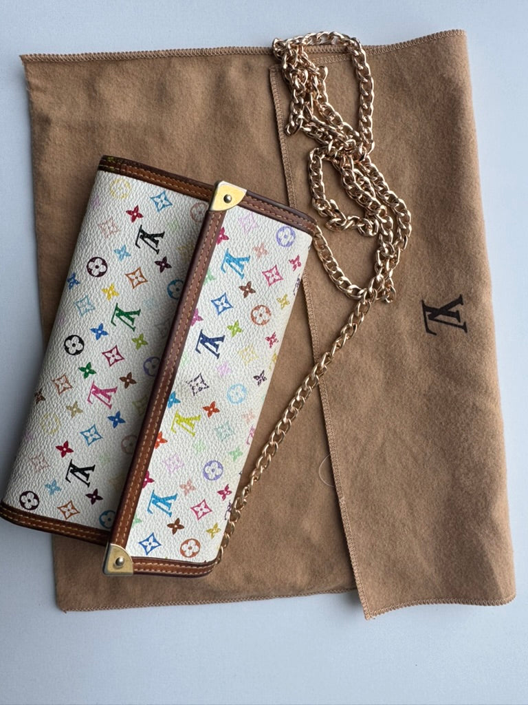 Louis Vuitton - Murakami - Leather Long wallet w/ comp, chain. COA