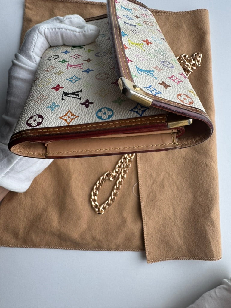 Louis Vuitton - Murakami - Leather Long wallet w/ comp, chain. COA