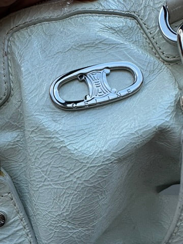 Celine - Macadam white Patent Leather Handbag (Authentication Card Included)