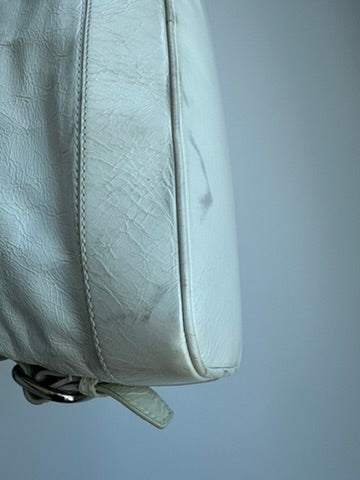 Celine - Macadam white Patent Leather Handbag (Authentication Card Included)