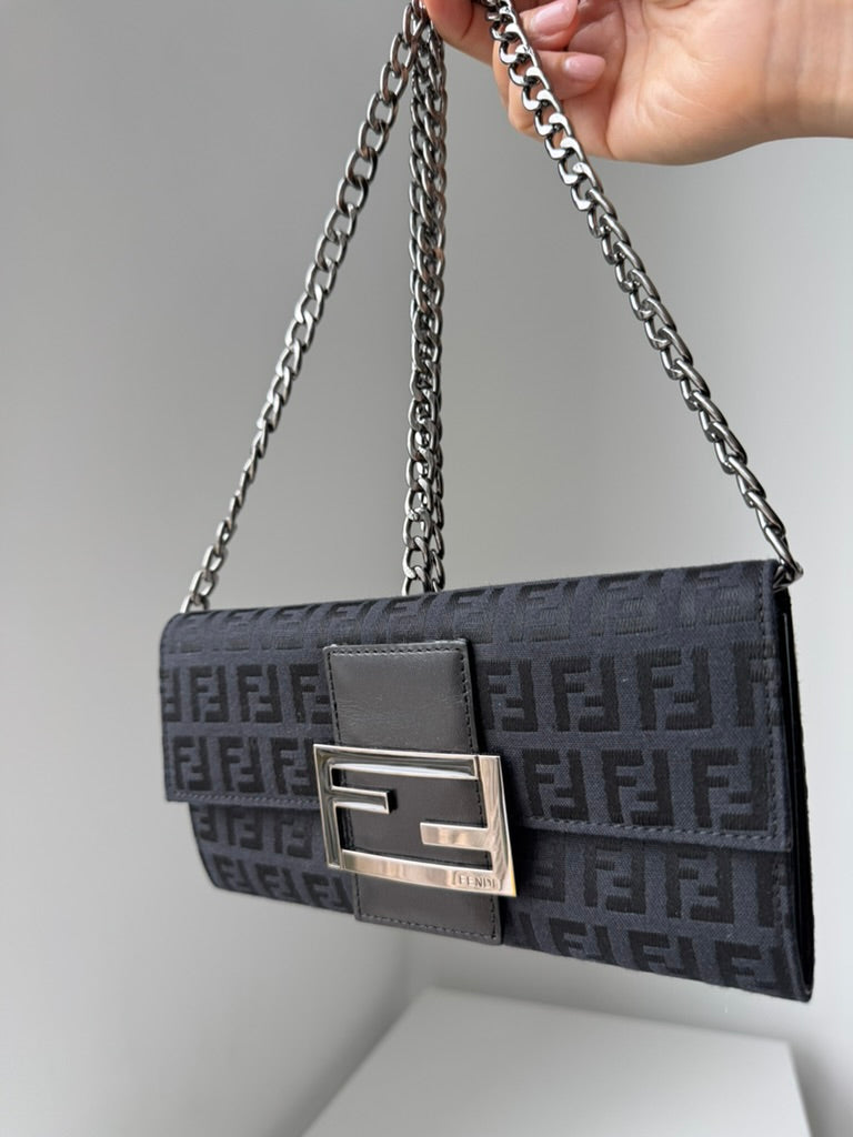 Fendi - Long Wallet - Monogram nylon - w/chain