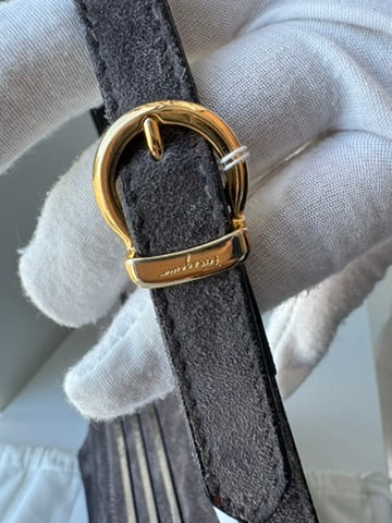 Salvatore Ferragamo - Grey Suede Leather Crossbody Bag
