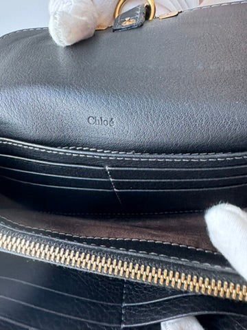 Chloe - Long folded wallet - black leather