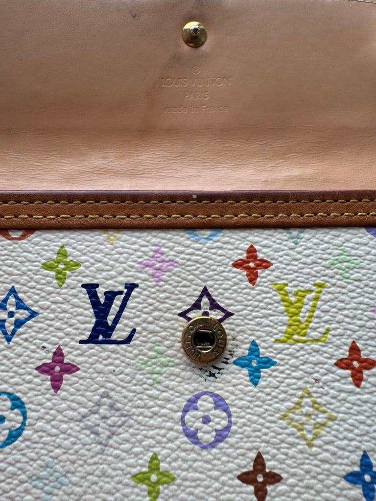 Louis Vuitton - Murakami - Leather Long wallet w/ comp, chain. COA