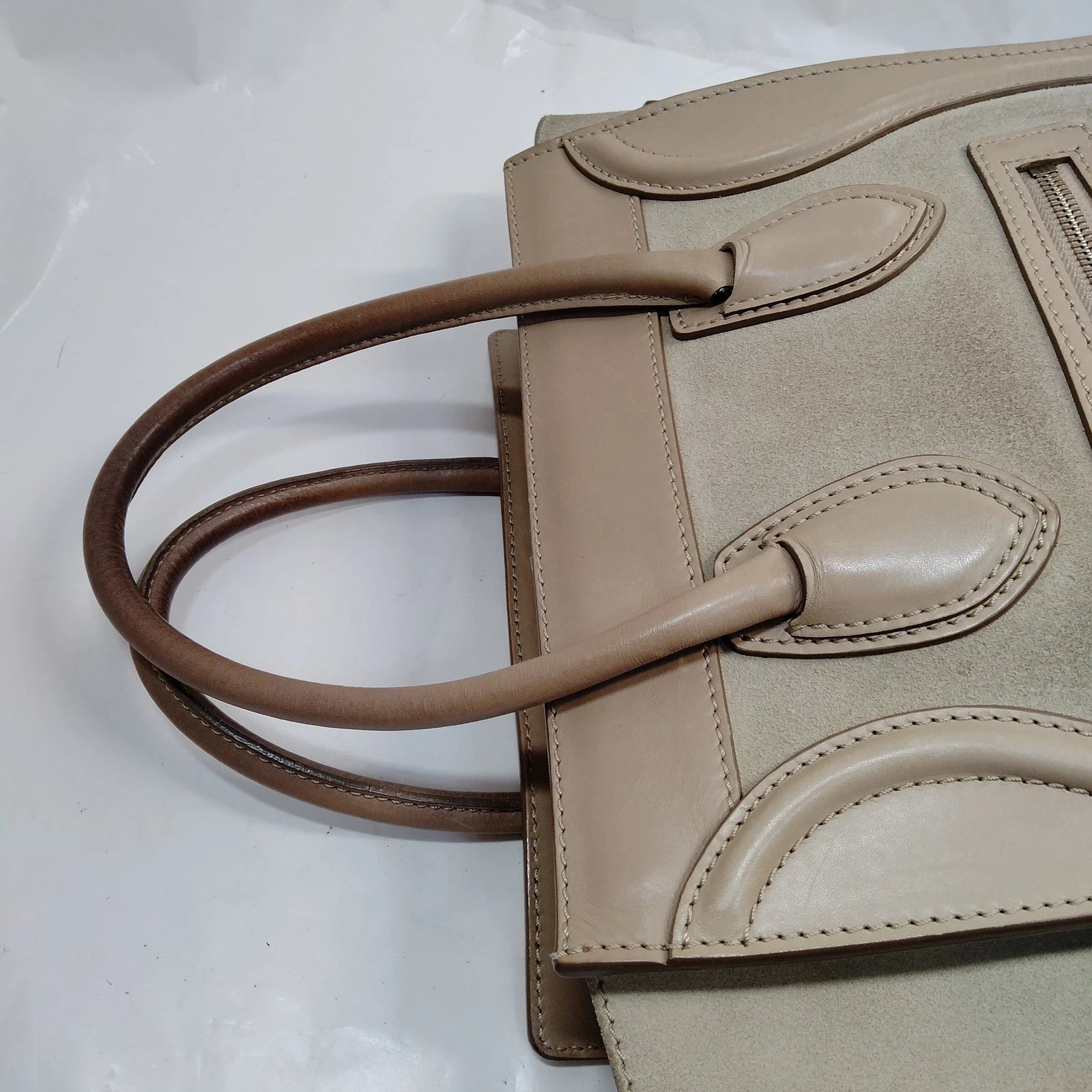 Celine - Luggage Suede and Leather Hand Bag