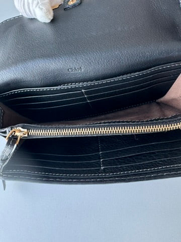 Chloe - Long folded wallet - black leather