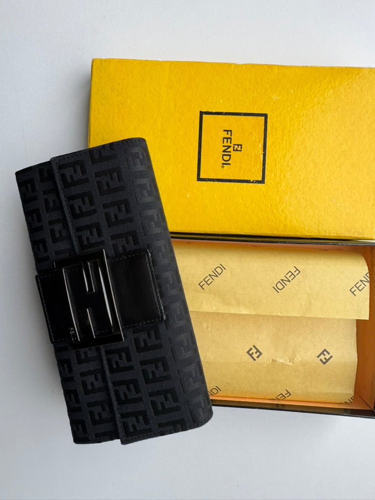 Fendi - Long Wallet - Monogram nylon - w/chain