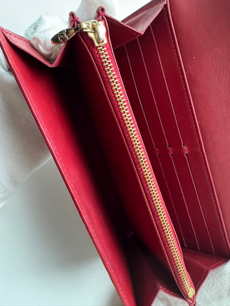 Louis Vuitton - Vernis red leather - Long wallet w/comp, chain
