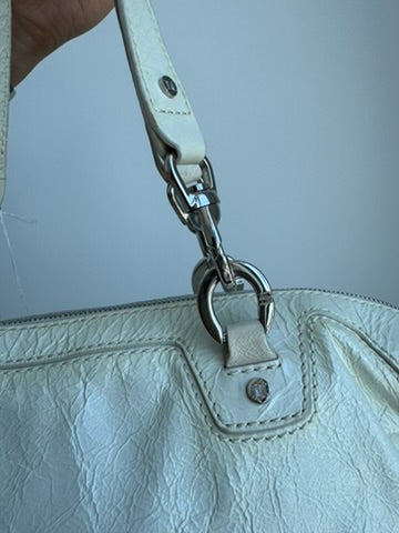 Celine - Macadam white Patent Leather Handbag (Authentication Card Included)