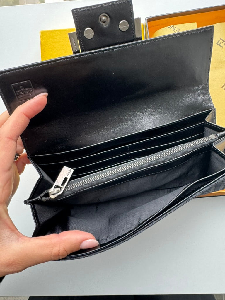 Fendi - Long Wallet - Monogram nylon - w/chain