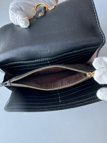 Chloe - Long folded wallet - black leather