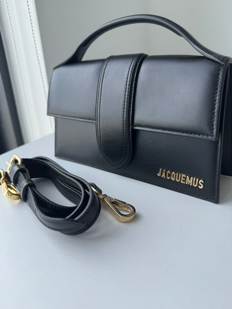 Jacquemus - Crossbody black leather Le bambino Grand w/ strap black leather