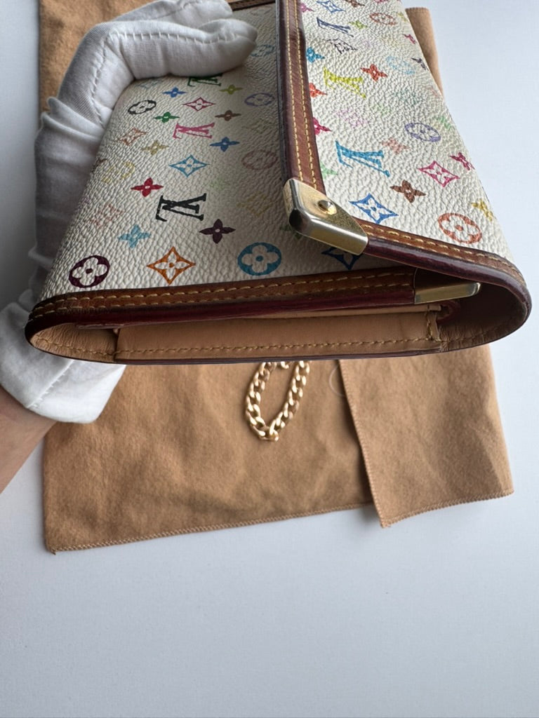 Louis Vuitton - Murakami - Leather Long wallet w/ comp, chain. COA