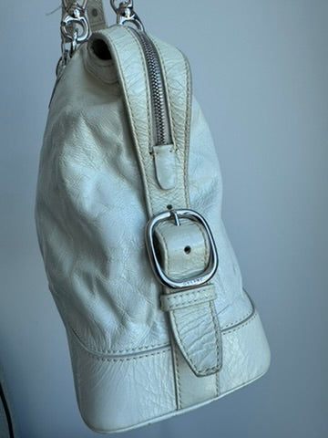 Celine - Macadam white Patent Leather Handbag (Authentication Card Included)