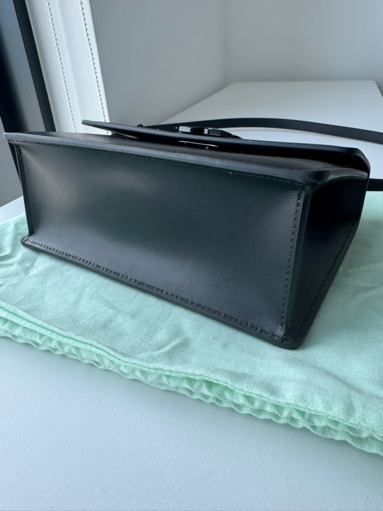 Off White - Jitney Black Leather Top Handle Bag