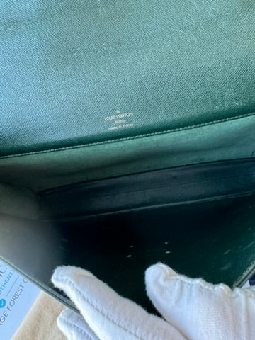 Louis Vuitton - dark green - leather briefcase