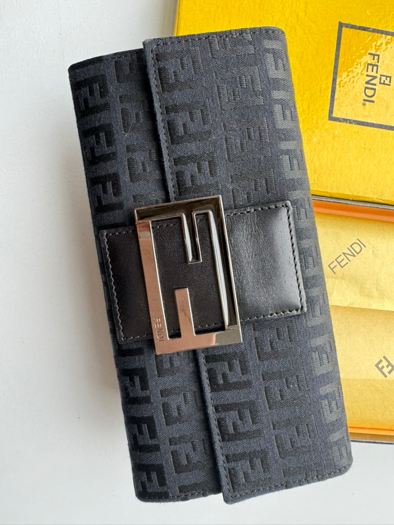 Fendi - Long Wallet - Monogram nylon - w/chain