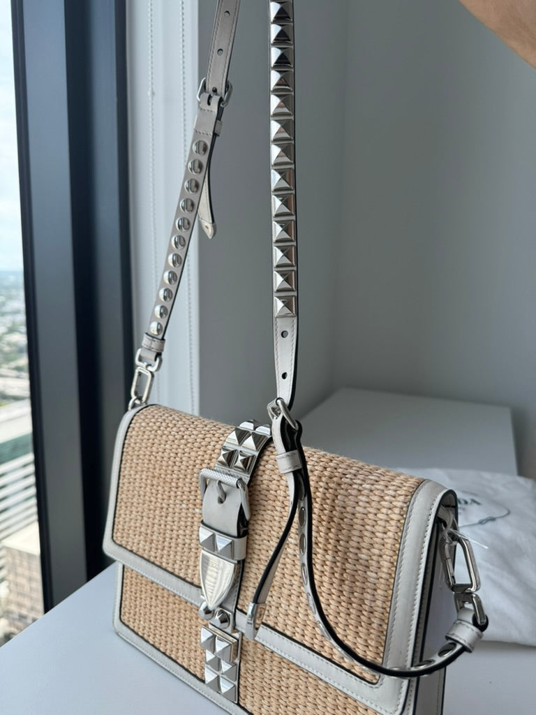 Prada - Elektra crossbody tissue with metal