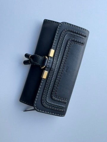 Chloe - Long folded wallet - black leather