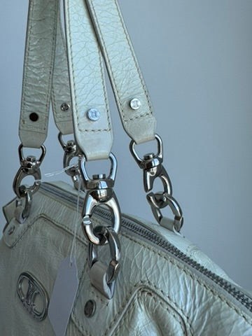 Celine - Macadam white Patent Leather Handbag (Authentication Card Included)