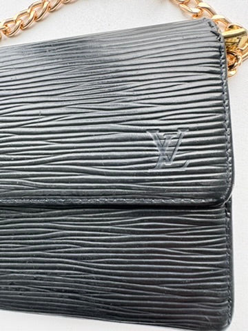 Louis Vuitton - EPI Black Leather Long Wallet w/ comp. Chain