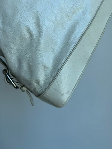 Celine - Macadam white Patent Leather Handbag (Authentication Card Included)