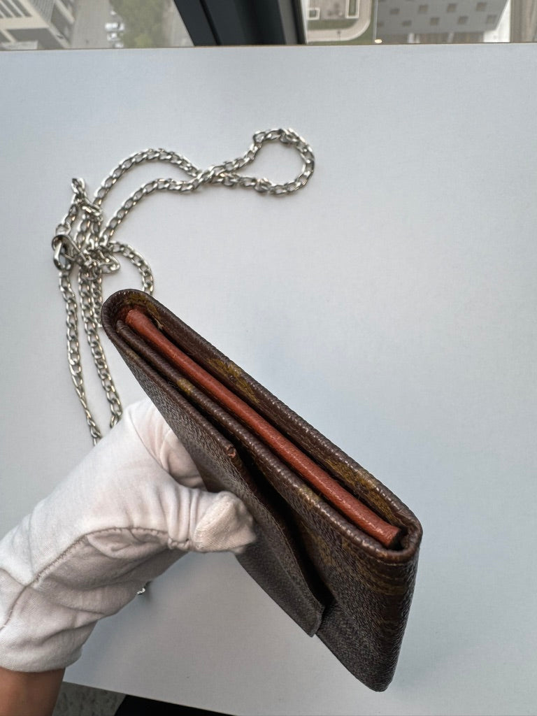 Louis Vuitton - Monogram Leather Long Wallet w/ comp. Chain