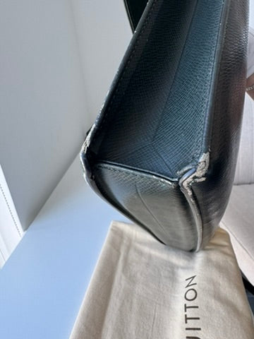 Louis Vuitton - dark green - leather briefcase