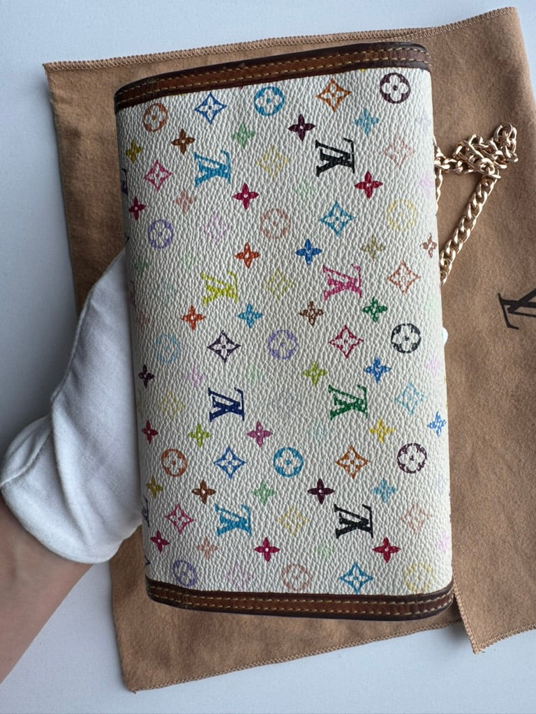 Louis Vuitton - Murakami - Leather Long wallet w/ comp, chain. COA