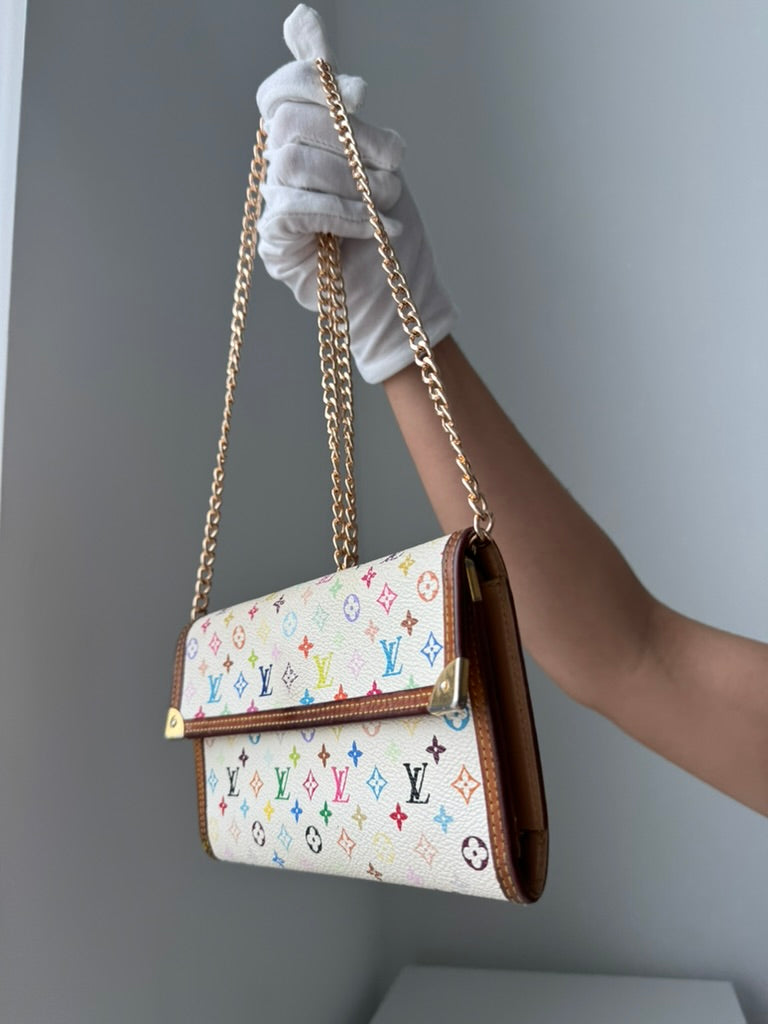 Louis Vuitton - Murakami - Leather Long wallet w/ comp, chain. COA
