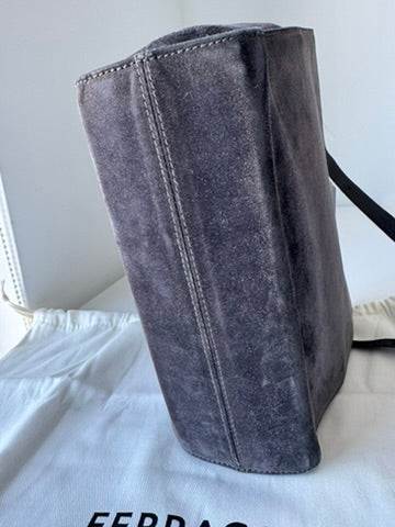 Salvatore Ferragamo - Grey Suede Leather Crossbody Bag