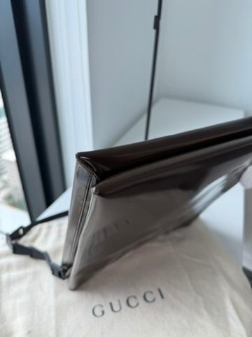 Gucci - Dark Brown Patent Leather Shoulder Bag