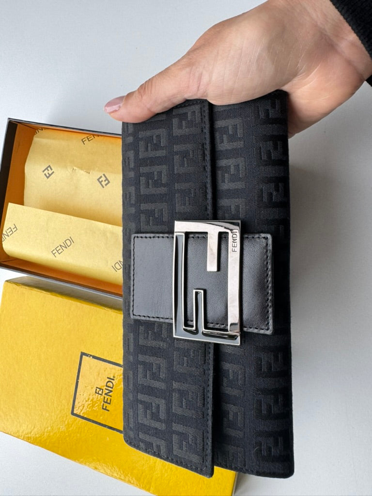 Fendi - Long Wallet - Monogram nylon - w/chain