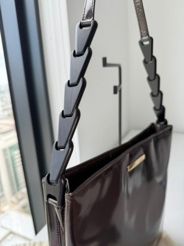 Gucci - Dark Brown Patent Leather Shoulder Bag