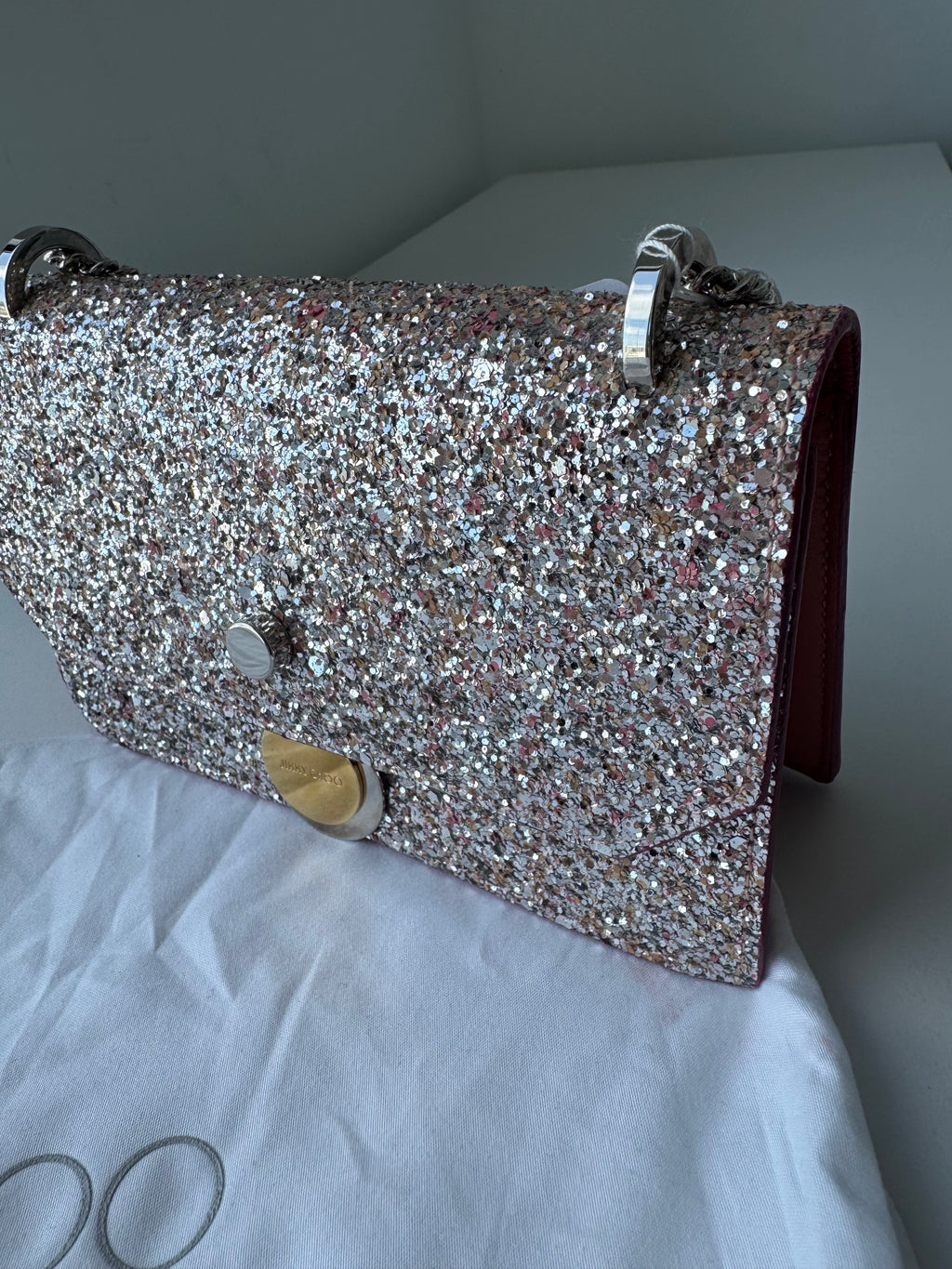 JIMMY CHOO - Sac rose shine shoulder bag