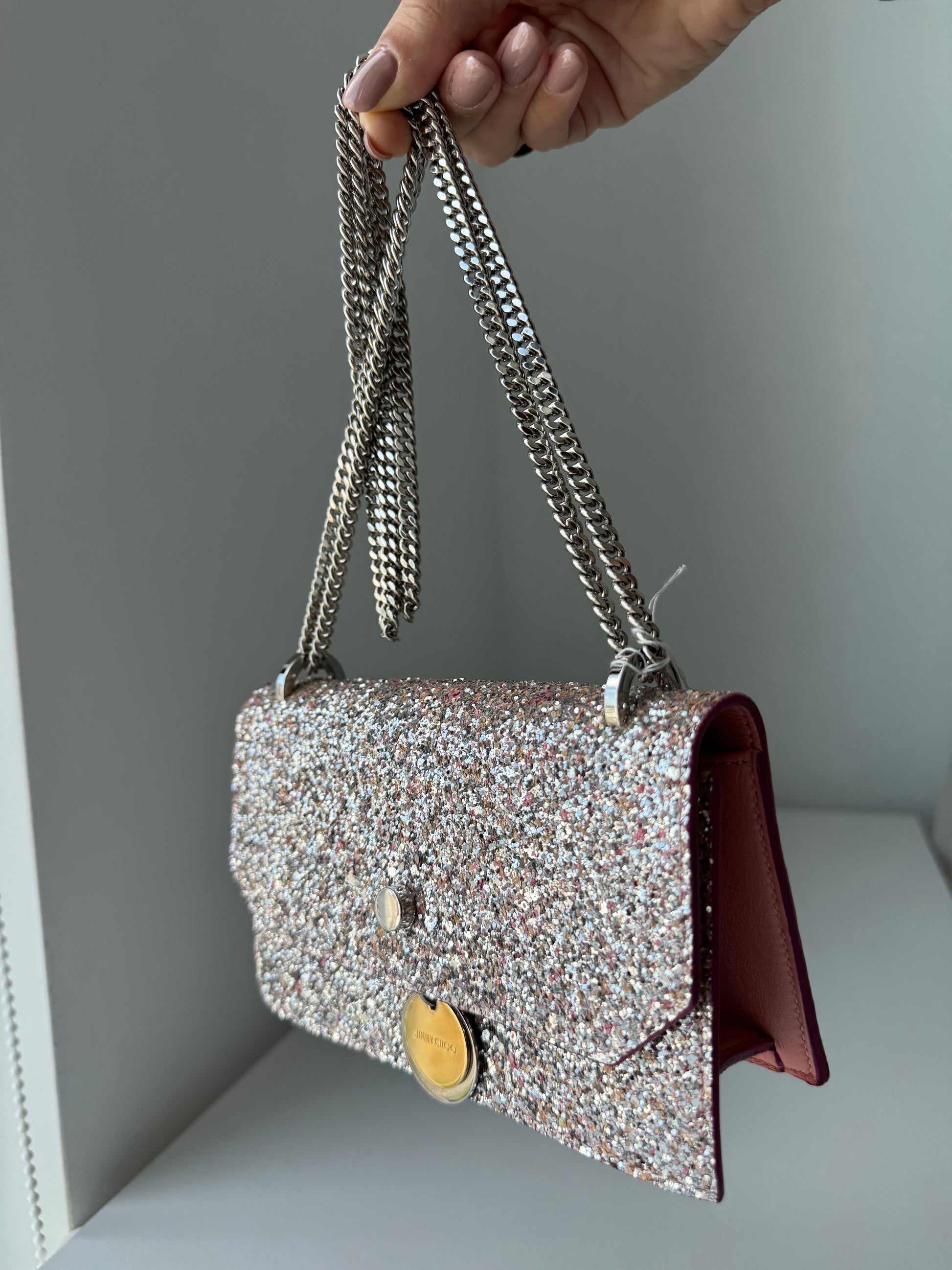 JIMMY CHOO - Sac rose shine shoulder bag