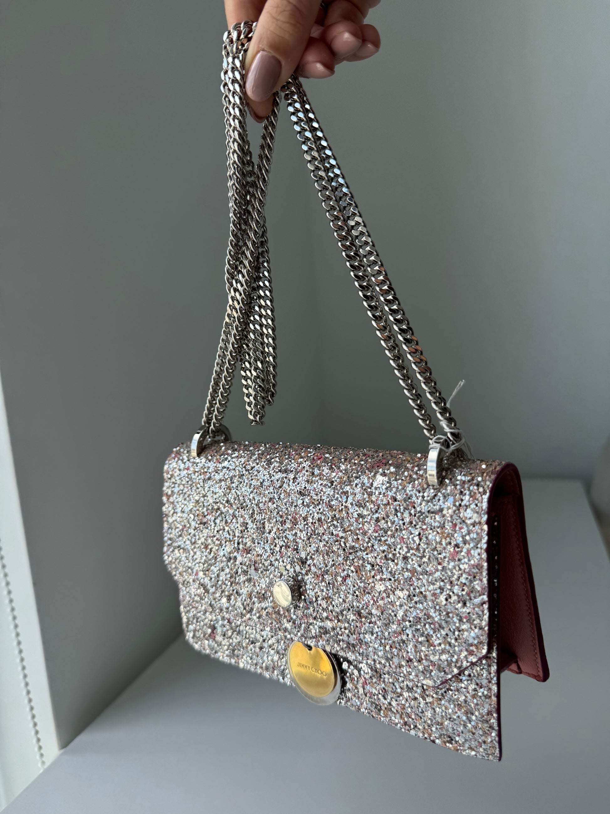 JIMMY CHOO - Sac rose shine shoulder bag