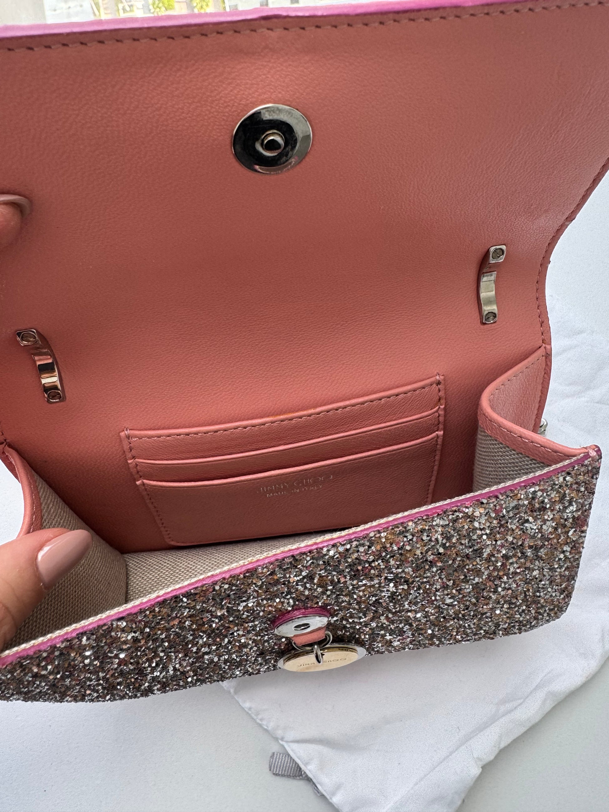 JIMMY CHOO - Sac rose shine shoulder bag