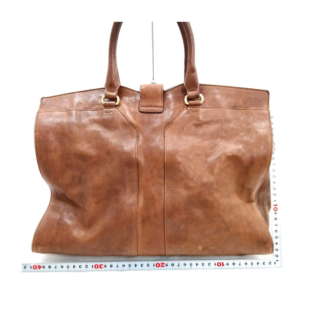 Yves Saint Laurent - Cabas Tote Brown Leather Gold Hardware