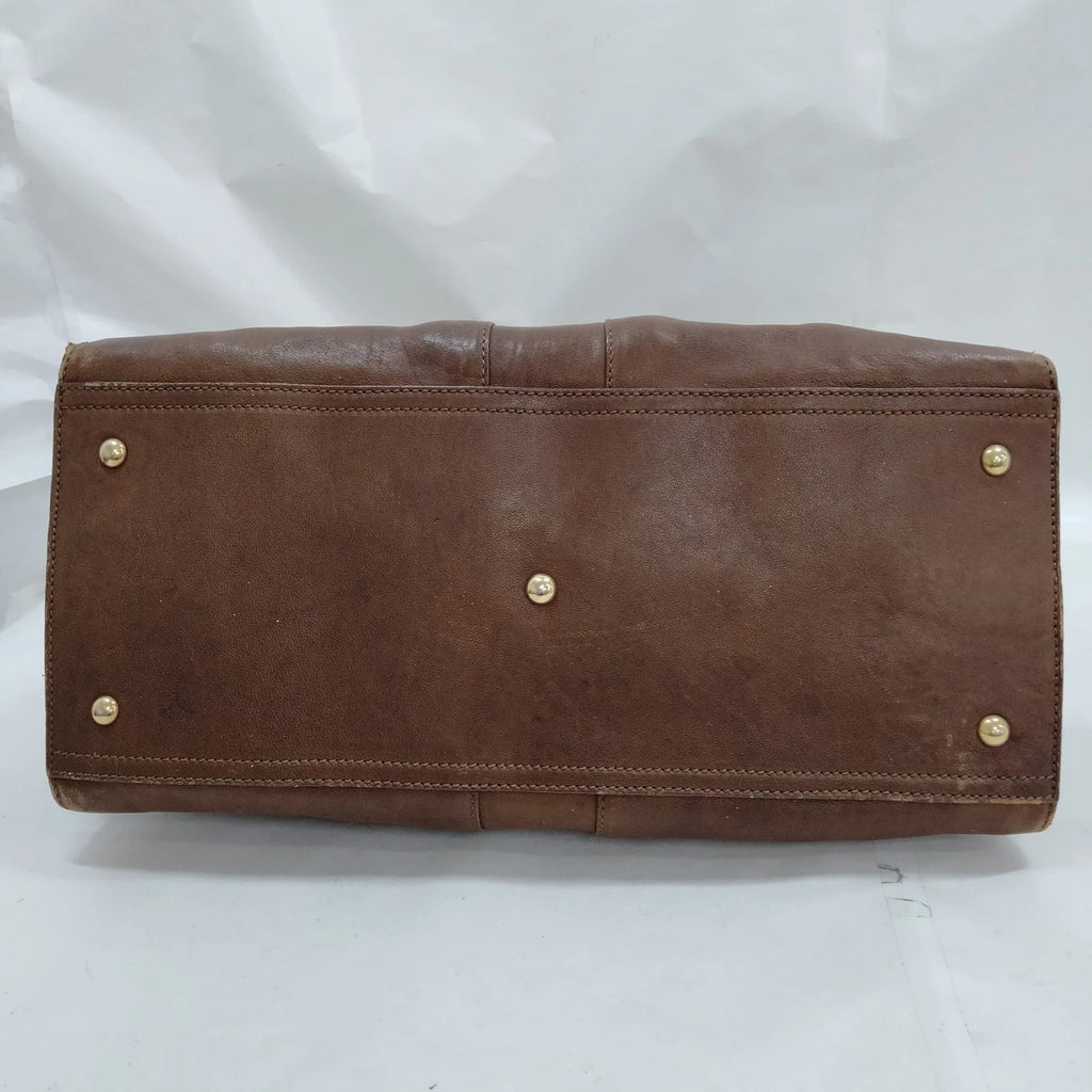 Yves Saint Laurent - Cabas Tote Brown Leather Gold Hardware