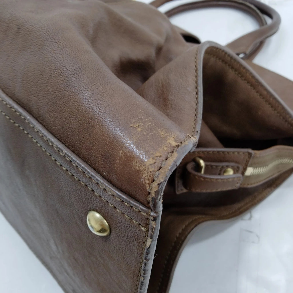 Yves Saint Laurent - Cabas Tote Brown Leather Gold Hardware