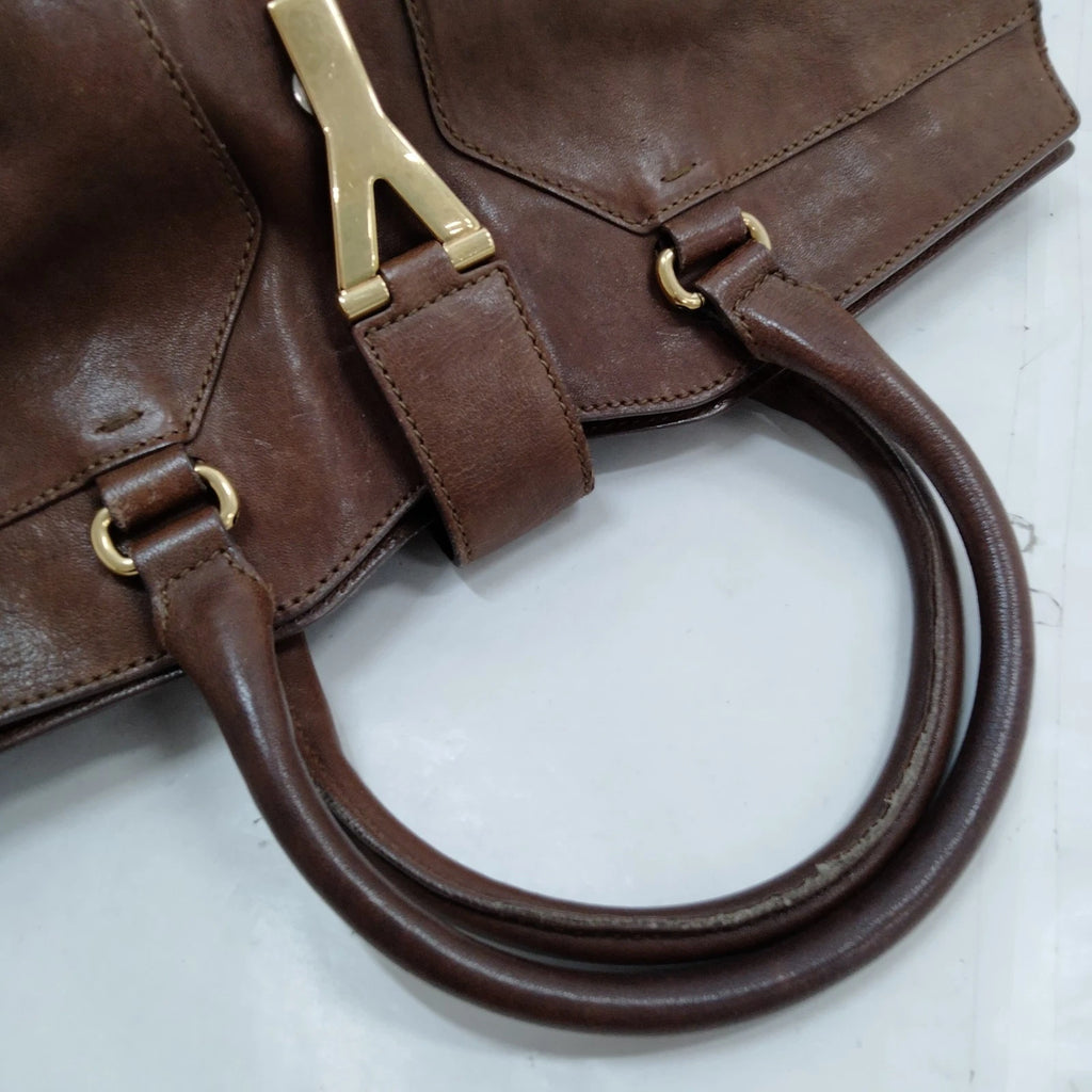 Yves Saint Laurent - Cabas Tote Brown Leather Gold Hardware